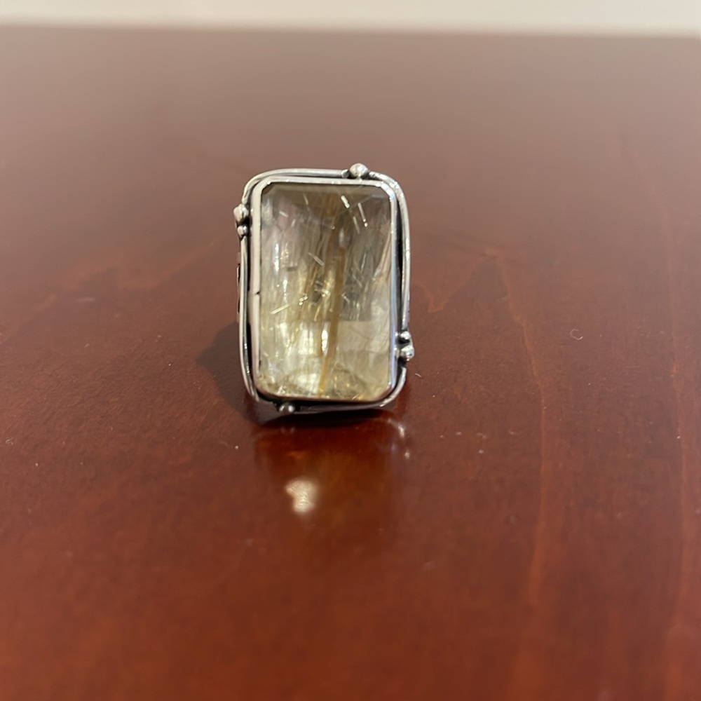 Echo of the Dreamer Rutilated Quartz Ring Sz. 7